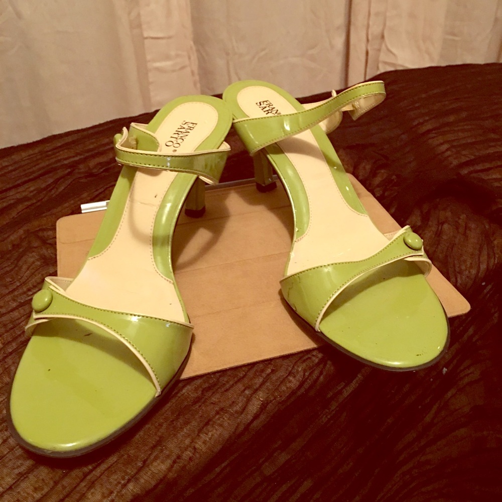 Lime green patent leather